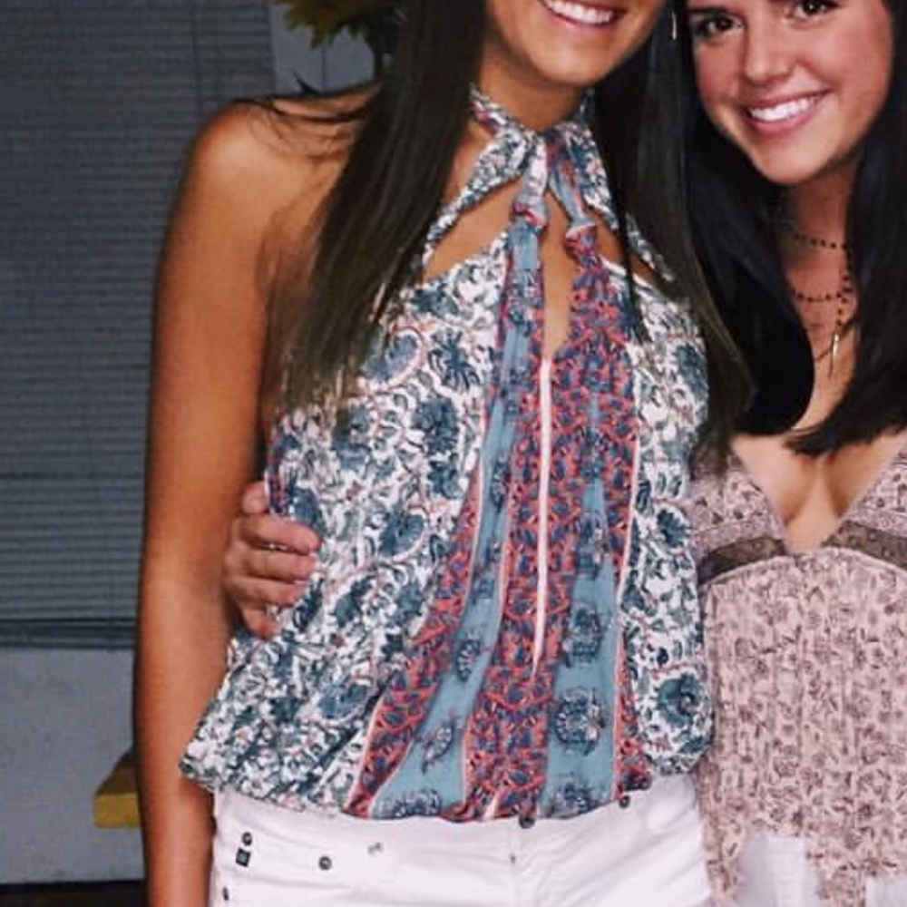 Free People Multicolored boho top size medium!